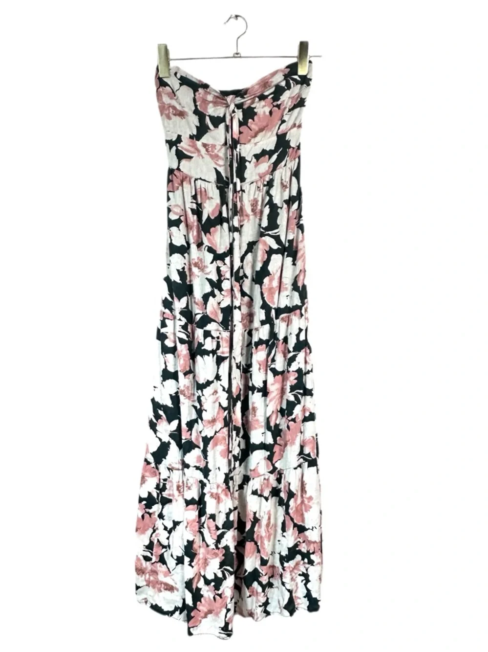 Abercrombie & Fitch Knotted Halter Maxi Dress Cutout Strapless Floral Size XS